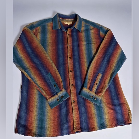 The Territory Ahead Other - The Territory Ahead Colorful Heavyweight Button Down Flannel Shirt Rainbow Large